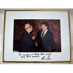 Framed Photograph of Vice President Al Gore with Morton Bahr, (Signed by Al Gore)